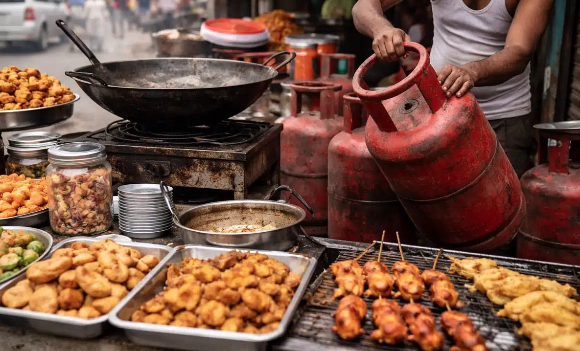 गैस सिलिंडर संकट का असर, ढाबों और रेहड़ियों में बढे खाने-पीने के दाम